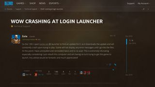 
                            8. WoW crashing at login launcher - Technical Support - World of ...