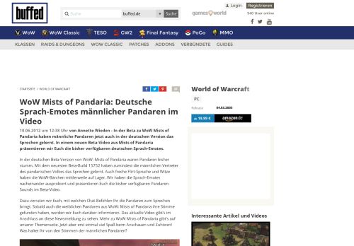 
                            11. WoW Mists of Pandaria: Deutsche Sprach-Emotes männlicher ...