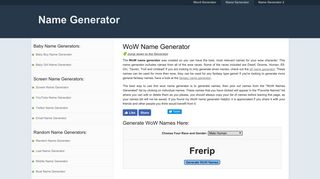
                            4. WoW Name Generator - Randomly Generate Elf, Tauren, Worgen ...