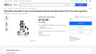 
                            12. WowWee RoboMe Fully Customizable Robotic Buddy Robot Kit Voice ...