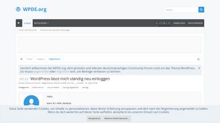 
                            2. WP 4.9 - WordPress lässt mich ständig neu einloggen | WPDE.org Forum