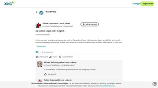 
                            12. wp-admin-Login nicht möglich - WordPress | XING