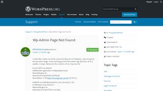 
                            3. Wp-Admin Page Not Found | WordPress.org