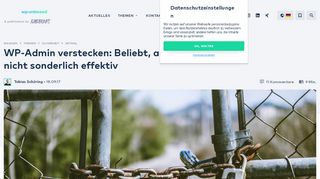 
                            9. WP Admin verstecken: Beliebt, aufwändig und nicht sonderlich effektiv