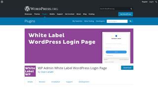 
                            3. WP Admin White Label WordPress Login Page | WordPress.org