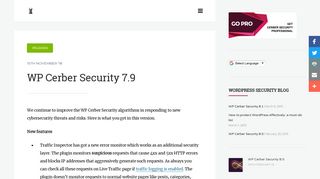 
                            8. WP Cerber Security 7.9 – WordPress security, malware scanner ...