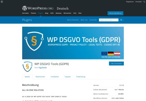 
                            4. WP DSGVO Tools (GDPR) | WordPress.org