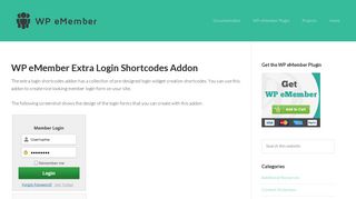 
                            9. WP eMember Extra Login Shortcodes Addon - WordPress Membership