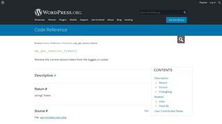 
                            1. wp_get_session_token() | Function | WordPress Developer Resources