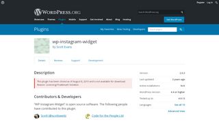 
                            12. WP Instagram Widget | WordPress.org