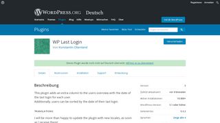 
                            2. WP Last Login | WordPress.org