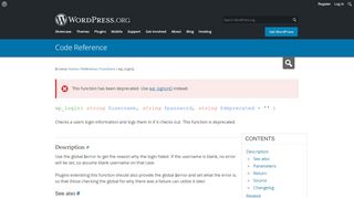 
                            6. wp_login() | Function | WordPress Developer Resources