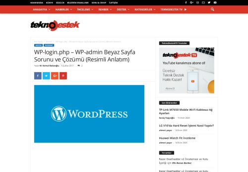 
                            8. WP-login.php – WP-admin Beyaz Sayfa Sorunu ve Çözümü (Resimli ...