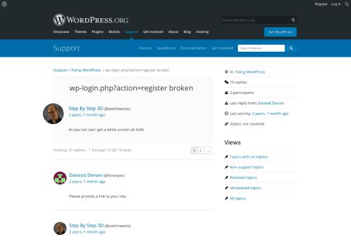 
                            1. wp-login.php?action=register broken | WordPress.org