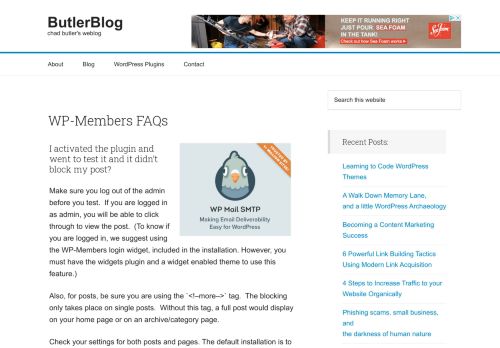 
                            8. WP-Members FAQs - ButlerBlog