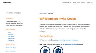 
                            8. WP-Members Invite Codes - RocketGeek