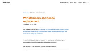 
                            4. WP-Members shortcode replacement - RocketGeek