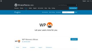 
                            9. WP Monero Miner using Coin Hive | WordPress.org