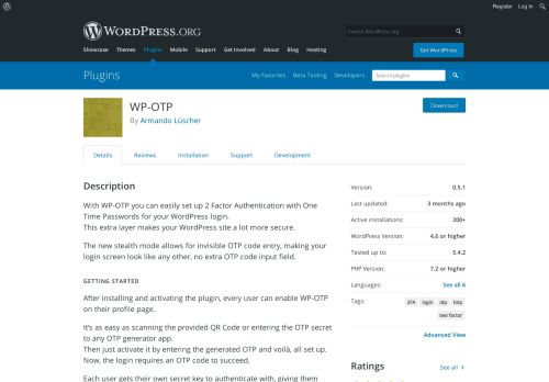 
                            2. WP-OTP | WordPress.org