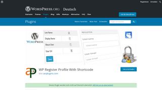 
                            2. WP Register Profile With Shortcode | WordPress.org