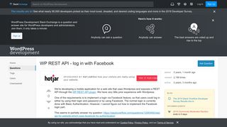 
                            1. WP REST API - log in with Facebook - WordPress Development Stack ...