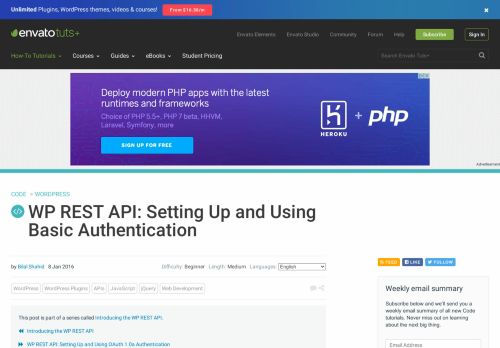 
                            8. WP REST API: Setting Up and Using Basic Authentication - Code
