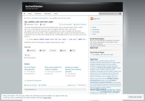 
                            7. wp_update_user and user_login | techwithketan