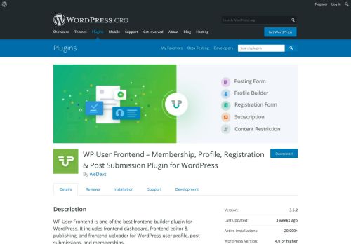 
                            6. WP User Frontend – Membership, Profile, Registration & Post ...