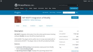 
                            12. WP WDFY Integration of Wodify | WordPress.org