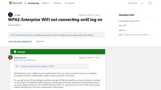 
                            5. WPA2-Enterprise WiFi not connecting until log on - Microsoft Community