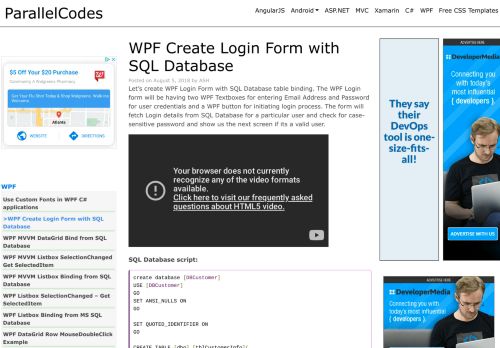 
                            3. WPF Create Login Form with SQL Database • ParallelCodes