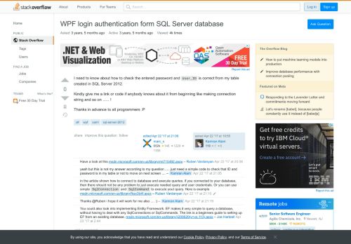 
                            1. WPF login authentication form SQL Server database - Stack Overflow