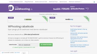 
                            8. WPhosting rabatkode 2019 | Få 25% rabat på webhotel!