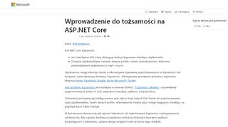 
                            2. Wprowadzenie do tożsamości programu ASP.NET Core | Microsoft Docs