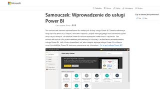 
                            3. Wprowadzenie do usługi Power BI - Power BI | Microsoft Docs