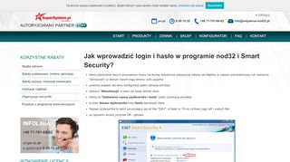 
                            8. Wprowadzenie loginu i hasła w programie nod32 i Smart Security