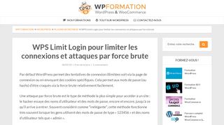 
                            4. WPS Limit Login pour limiter les connexions et attaques par force ...