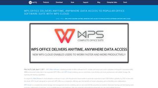 
                            4. WPS Office Delivers Anytime, Anywhere Data Access to Popular ...