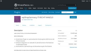 
                            10. wpShopGermany – IT-Recht Kanzlei | WordPress.org
