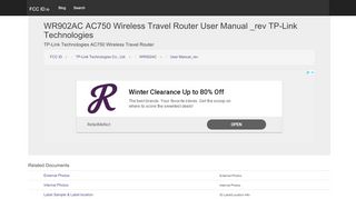 
                            9. WR902AC AC750 Wireless Travel Router User Manual _rev TP-Link ...