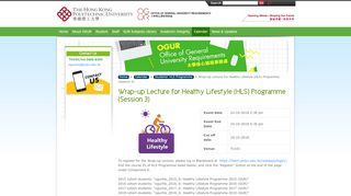 
                            5. Wrap-up Lecture for Healthy Lifestyle (HLS) Programme ... - PolyU