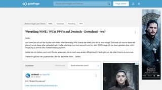 
                            6. Wrestling WWE / WCW PPV's auf Deutsch - Download - wo? - Gutefrage