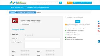 
                            11. Write a review for GD Goenka Public School, Firozabad - Edubilla.com