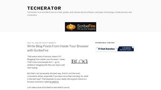 
                            2. Write Blog Posts From Inside Your Browser with ScribeFire | Techerator