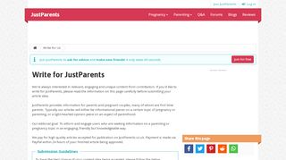 
                            2. Write for JustParents - Pregnancy and parenting editorial ...