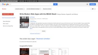 
                            8. Write Modern Web Apps with the MEAN Stack: Mongo, Express, ...