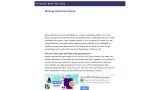 
                            4. Writing Jobs from Zerys. - Freedom With Writing