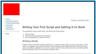 
                            3. Writing shell scripts - Lesson 1: Writing your first script and getting it to ...