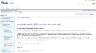 
                            13. Writing Simple SAS/CONNECT Scripts for Signing On ... - SAS Support