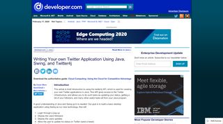 
                            10. Writing Your own Twitter Application Using Java, Swing, and Twitter4j ...